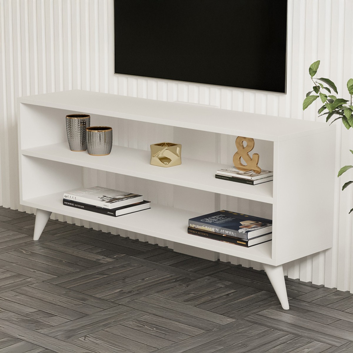 Σύνθετο σαλονιού Prestige pakoworld σε λευκή απόχρωση 120x29,6x50εκ Σύνθετο σαλονιού Prestige pakoworld σε λευκή απόχρωση 120x29,6x50εκ