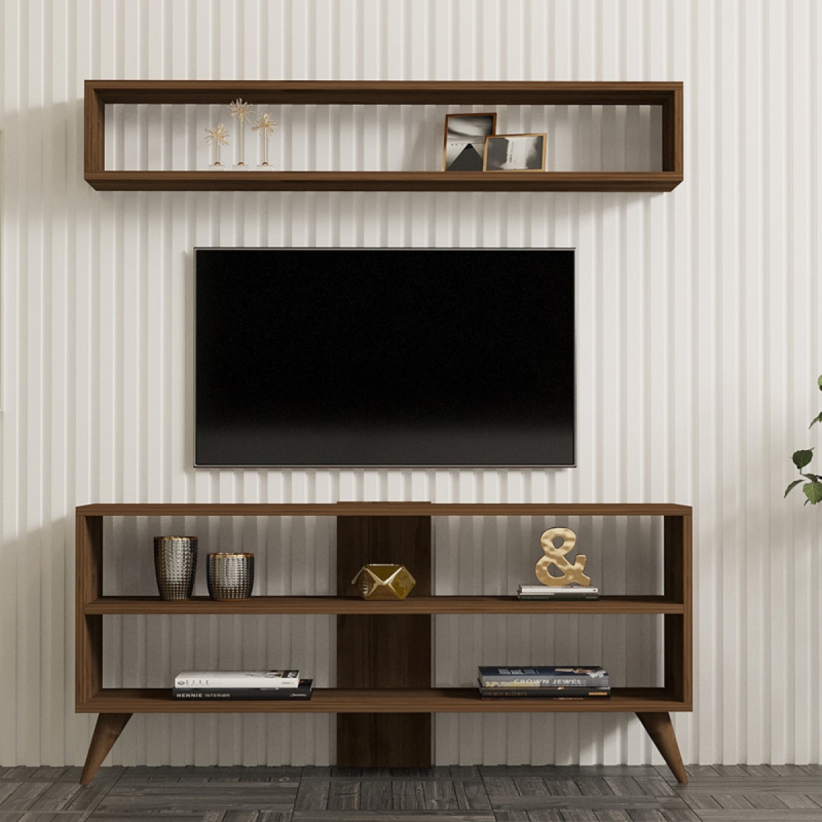 Σύνθετο σαλονιού Prestige pakoworld σε καρυδί απόχρωση 120x29,6x50εκ Σύνθετο σαλονιού Prestige pakoworld σε καρυδί απόχρωση 120x29,6x50εκ