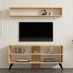 Σύνθετο σαλονιού Prestige pakoworld σε oak απόχρωση 120x29,6x50εκ Σύνθετο σαλονιού Prestige pakoworld σε oak απόχρωση 120x29,6x50εκ