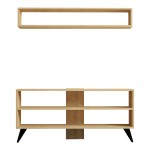 Σύνθετο σαλονιού Prestige pakoworld σε oak απόχρωση 120x29,6x50εκ Σύνθετο σαλονιού Prestige pakoworld σε oak απόχρωση 120x29,6x50εκ