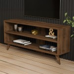 Έπιπλο τηλεόρασης Prestige pakoworld σε καρυδί απόχρωση 120x29,6x50εκ Έπιπλο τηλεόρασης Prestige pakoworld σε καρυδί απόχρωση 120x29,6x50εκ
