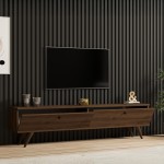 Έπιπλο τηλεόρασης Jate pakoworld σε καρυδί απόχρωση 160x25x40εκ