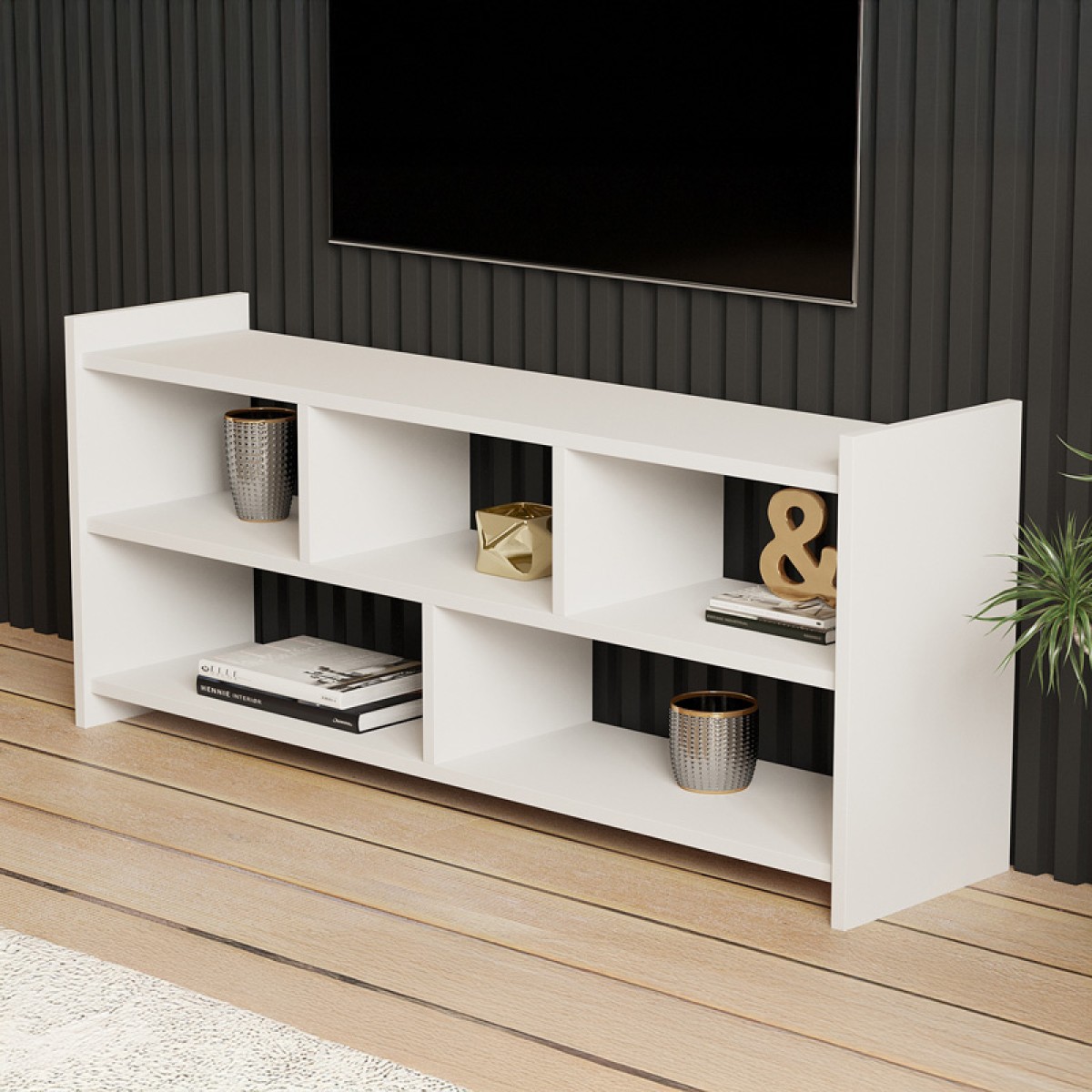Έπιπλο τηλεόρασης Kapri pakoworld σε λευκή απόχρωση 120x28x55εκ Έπιπλο τηλεόρασης Kapri pakoworld σε λευκή απόχρωση 120x28x55εκ