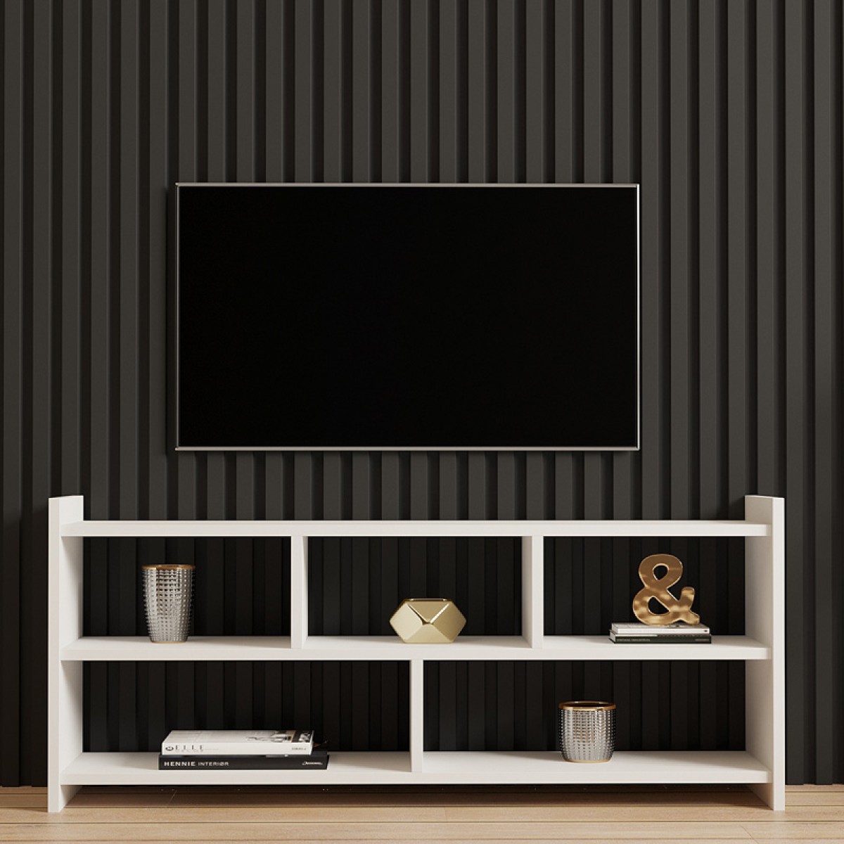 Έπιπλο τηλεόρασης Kapri pakoworld σε λευκή απόχρωση 120x28x55εκ Έπιπλο τηλεόρασης Kapri pakoworld σε λευκή απόχρωση 120x28x55εκ