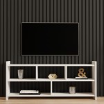 Έπιπλο τηλεόρασης Kapri pakoworld σε λευκή απόχρωση 120x28x55εκ Έπιπλο τηλεόρασης Kapri pakoworld σε λευκή απόχρωση 120x28x55εκ