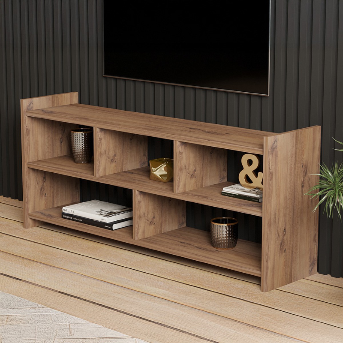Έπιπλο τηλεόρασης Kapri pakoworld σε sonoma απόχρωση 120x28x55εκ Έπιπλο τηλεόρασης Kapri pakoworld σε sonoma απόχρωση 120x28x55εκ