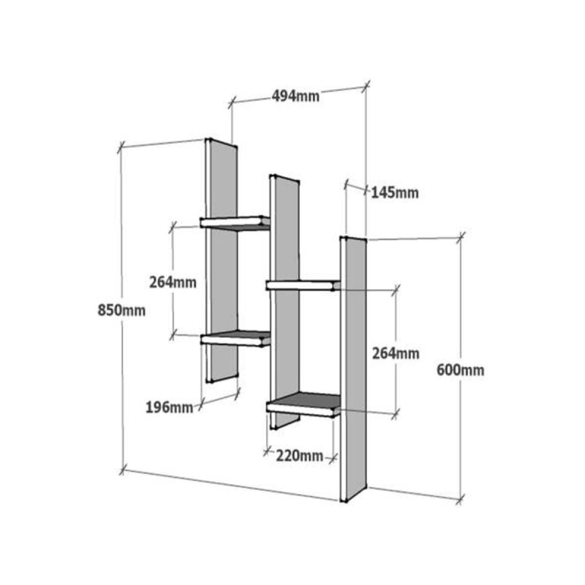 Ραφιέρα τοίχου Tabal pakoworld σε oak απόχρωση 49.4x14.5x85εκ Ραφιέρα τοίχου Tabal pakoworld σε oak απόχρωση 49.4x14.5x85εκ