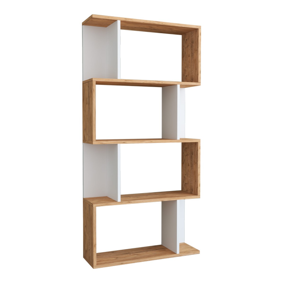 Βιβλιοθήκη Kadu pakoworld σε sonoma-λευκή απόχρωση 72x22x147εκ Βιβλιοθήκη Kadu pakoworld σε sonoma-λευκή απόχρωση 72x22x147εκ