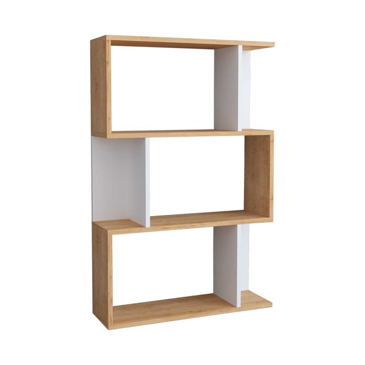 Βιβλιοθήκη Kadu pakoworld σε oak-λευκή απόχρωση 72x22x108εκ Βιβλιοθήκη Kadu pakoworld σε oak-λευκή απόχρωση 72x22x108εκ