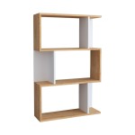Βιβλιοθήκη Kadu pakoworld σε oak-λευκή απόχρωση 72x22x108εκ Βιβλιοθήκη Kadu pakoworld σε oak-λευκή απόχρωση 72x22x108εκ