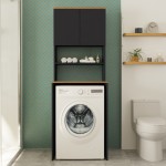 Έπιπλο πλυντηρίου Rano pakoworld ανθρακί-sonoma 65x60x184εκ