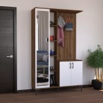 Έπιπλο εισόδου Melena pakoworld με καθρέπτη-κρεμάστρα λευκό-καρυδί 120x37.5x199εκ