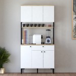 Ντουλάπια κουζίνας Lenner pakoworld λευκό-sonoma 90x45x184εκ