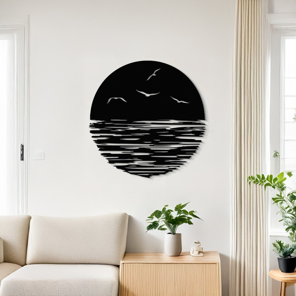 Διακοσμητικό τοίχου Seline pakooworld μαύρο μεταλλικό Φ40x0,15εκ