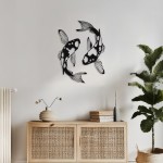 Διακοσμητικό τοίχου Konda pakooworld σετ 2τεμ μαύρο μεταλλικό 17x0,15x32εκ