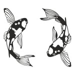 Διακοσμητικό τοίχου Konda pakooworld σετ 2τεμ μαύρο μεταλλικό 17x0,15x32εκ