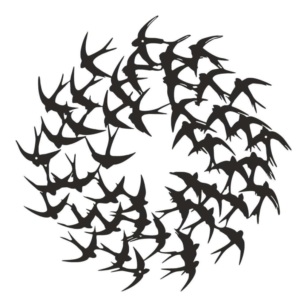 Διακοσμητικό τοίχου Swarm pakooworld μαύρο μεταλλικό Φ50x0,15εκ