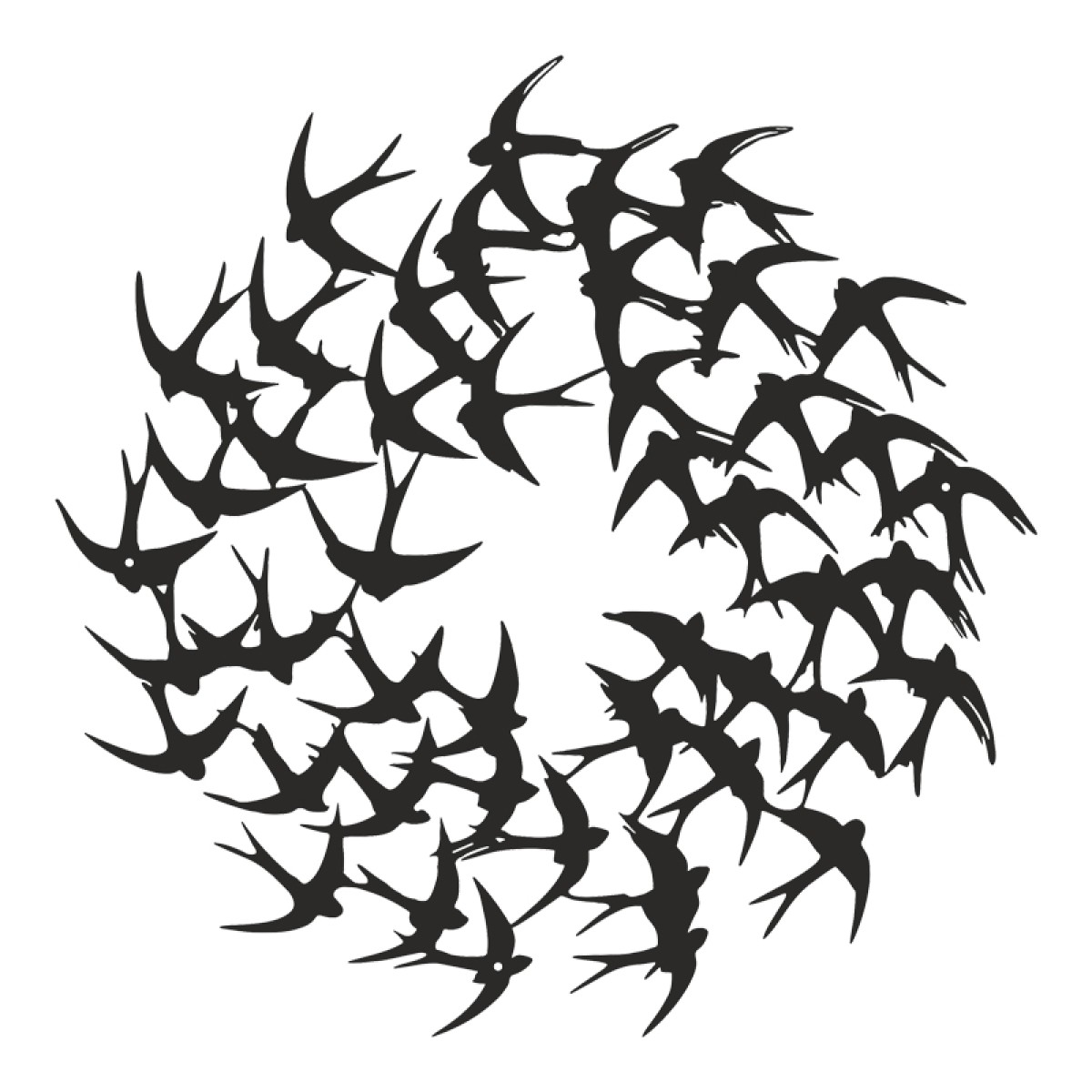 Διακοσμητικό τοίχου Swarm pakooworld μαύρο μεταλλικό Φ50x0,15εκ