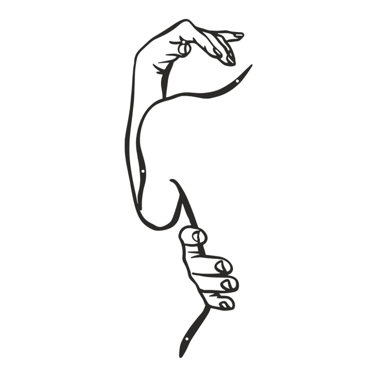 Διακοσμητικό τοίχου Femalo pakooworld μαύρο μεταλλικό 20x0,15x50εκ