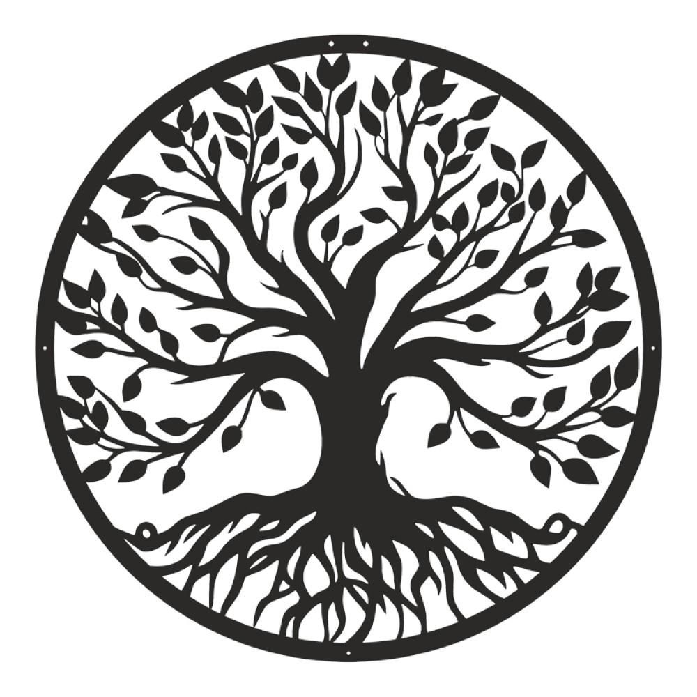 Διακοσμητικό τοίχου Treelife pakooworld μαύρο μεταλλικό Φ80x0,15εκ