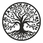 Διακοσμητικό τοίχου Treelife pakooworld μαύρο μεταλλικό Φ80x0,15εκ