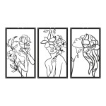 Διακοσμητικό τοίχου Witho pakooworld σετ 3τεμ μαύρο μεταλλικό 30x0,15x50εκ