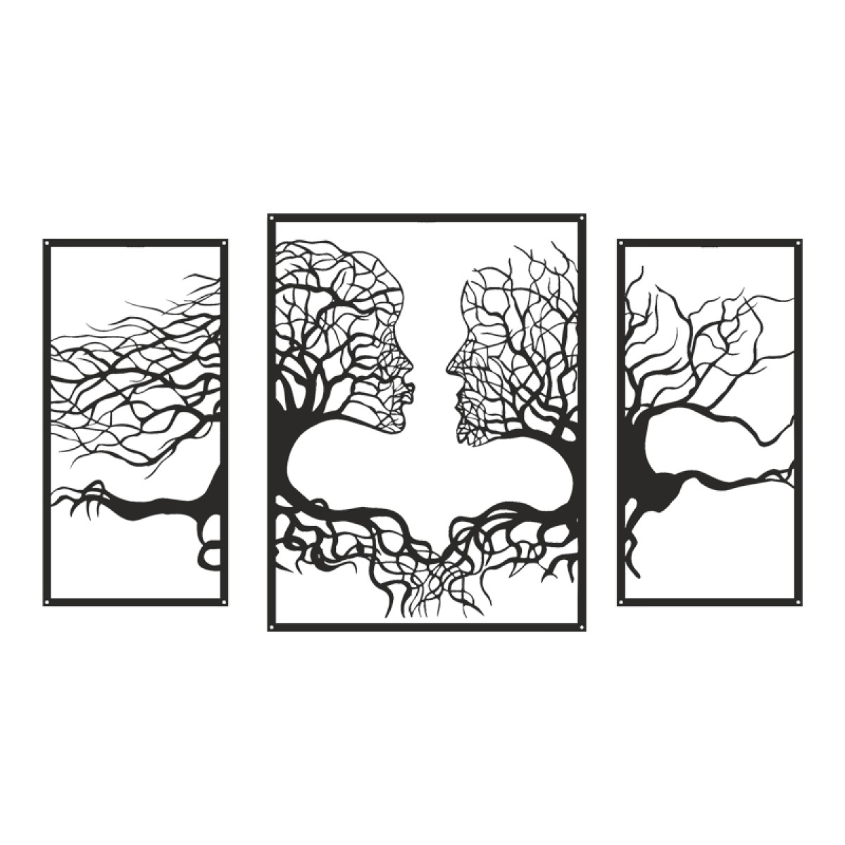 Διακοσμητικό τοίχου Connecto pakooworld σετ 3τεμ μαύρο μεταλλικό