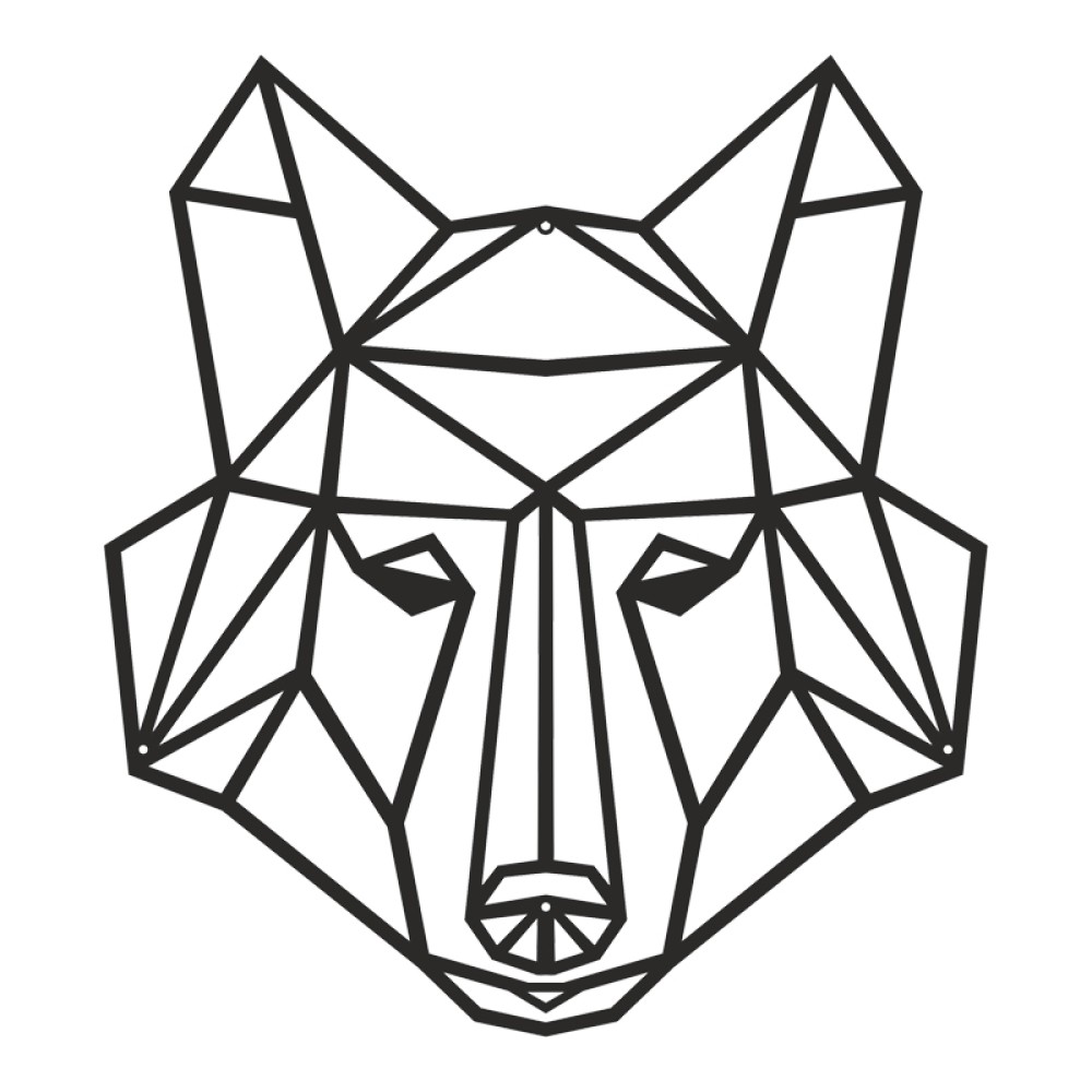 Διακοσμητικό τοίχου Wolfo pakooworld μαύρο μεταλλικό 40x0,15x40εκ