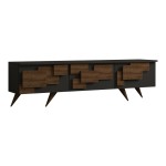Έπιπλο τηλεόρασης Trida pakoworld καρυδί με ανθρακί 160x35x45εκ