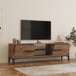 Έπιπλο τηλεόρασης Eslem pakoworld oak με ανθρακί 160x34,6x48,1εκ