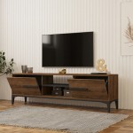 Έπιπλο τηλεόρασης Eslem pakoworld καρυδί με ανθρακί 160x34,6x48,1εκ