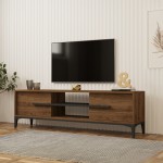 Έπιπλο τηλεόρασης Eslem pakoworld καρυδί με ανθρακί 160x34,6x48,1εκ