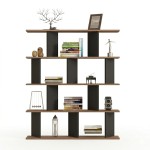 Βιβλιοθήκη Ratu pakoworld ανθρακί με oak 120x24,6x141εκ