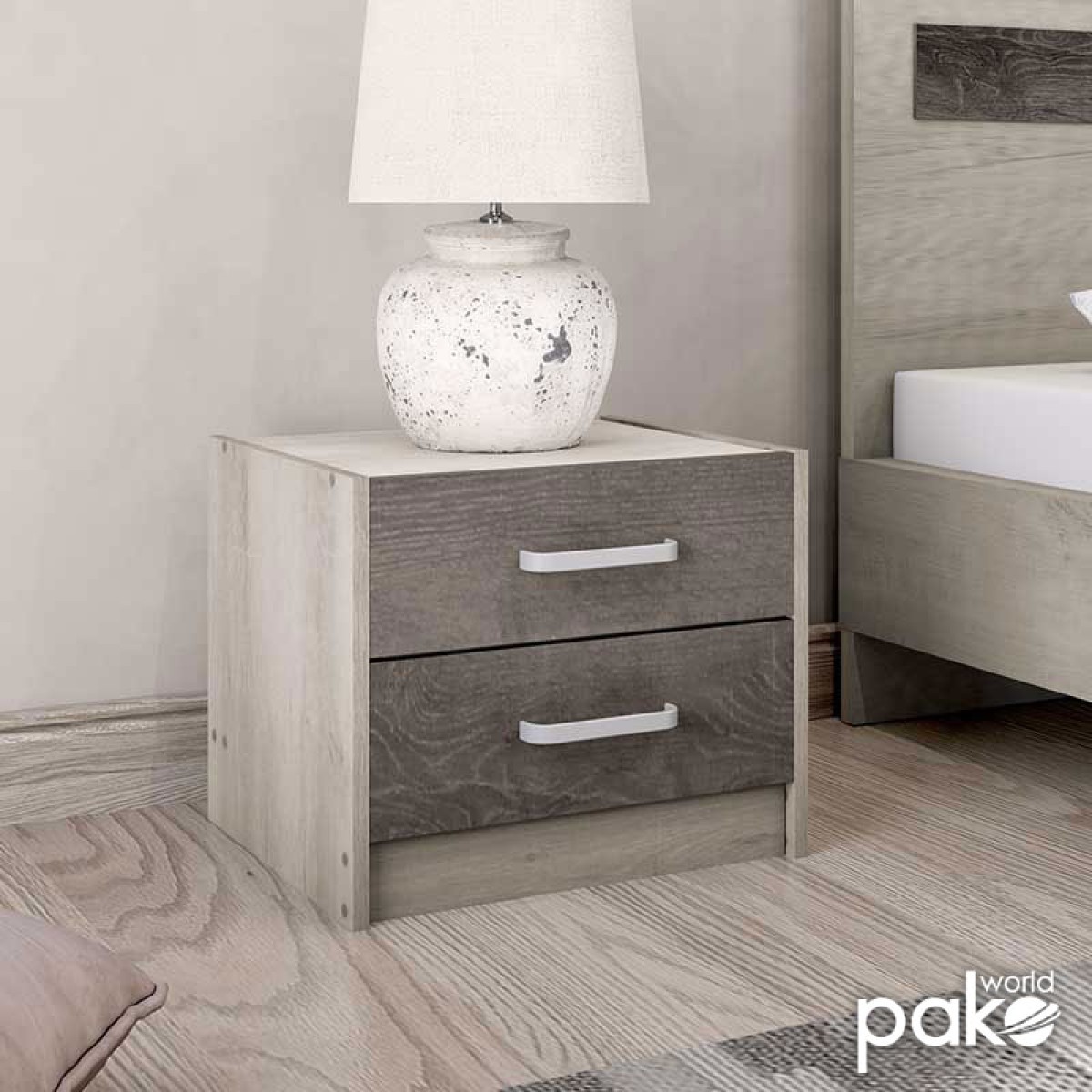 Κομοδίνο OLYMPUS pakoworld με 2 συρτάρια χρώμα castillo-toro 47,5x40,5x40,5εκ Κομοδίνο OLYMPUS pakoworld με 2 συρτάρια χρώμα castillo-toro 47,5x40,5x40,5εκ