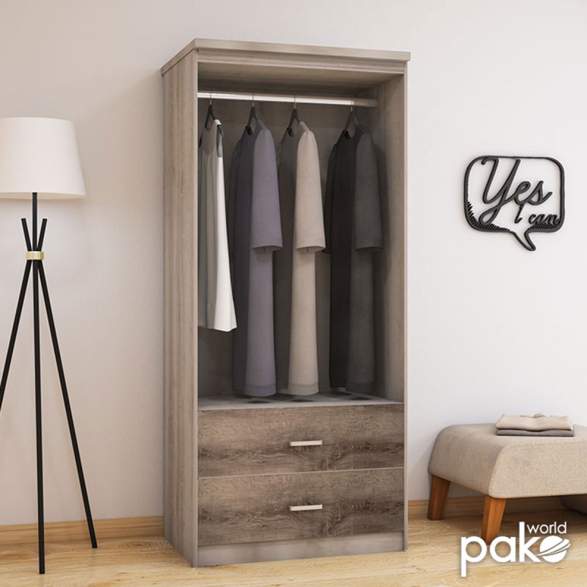 Ντουλάπα ρούχων δίφυλλη OLYMPUS pakoworld χρώμα castillo-toro 81x57x183εκ Ντουλάπα ρούχων δίφυλλη OLYMPUS pakoworld χρώμα castillo-toro 81x57x183εκ