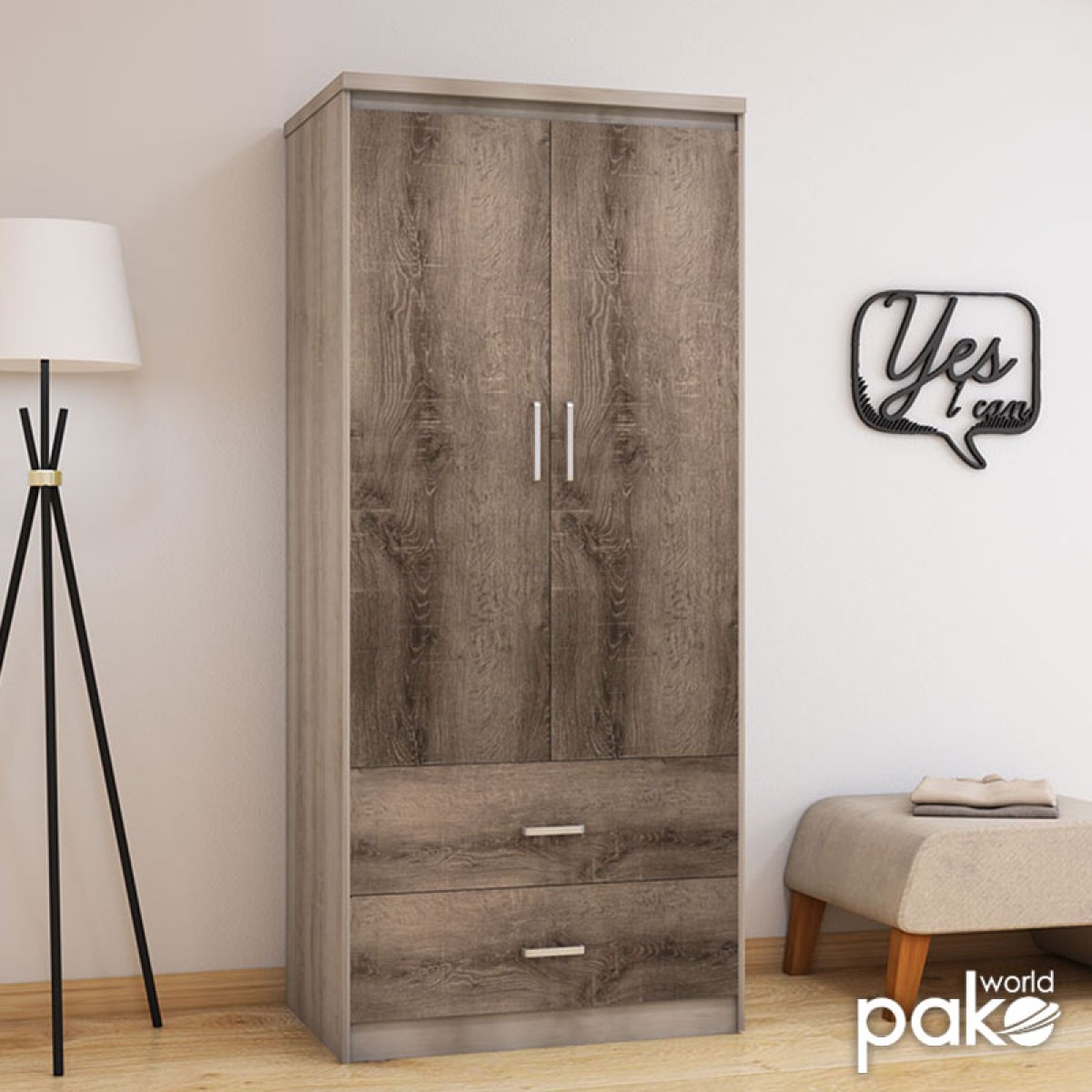 Ντουλάπα ρούχων δίφυλλη OLYMPUS pakoworld χρώμα castillo-toro 81x57x183εκ Ντουλάπα ρούχων δίφυλλη OLYMPUS pakoworld χρώμα castillo-toro 81x57x183εκ