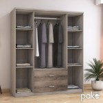 Ντουλάπα ρούχων τετράφυλλη OLYMPUS pakoworld χρώμα castillo-toro 159x57x183εκ Ντουλάπα ρούχων τετράφυλλη OLYMPUS pakoworld χρώμα castillo-toro 159x57x183εκ