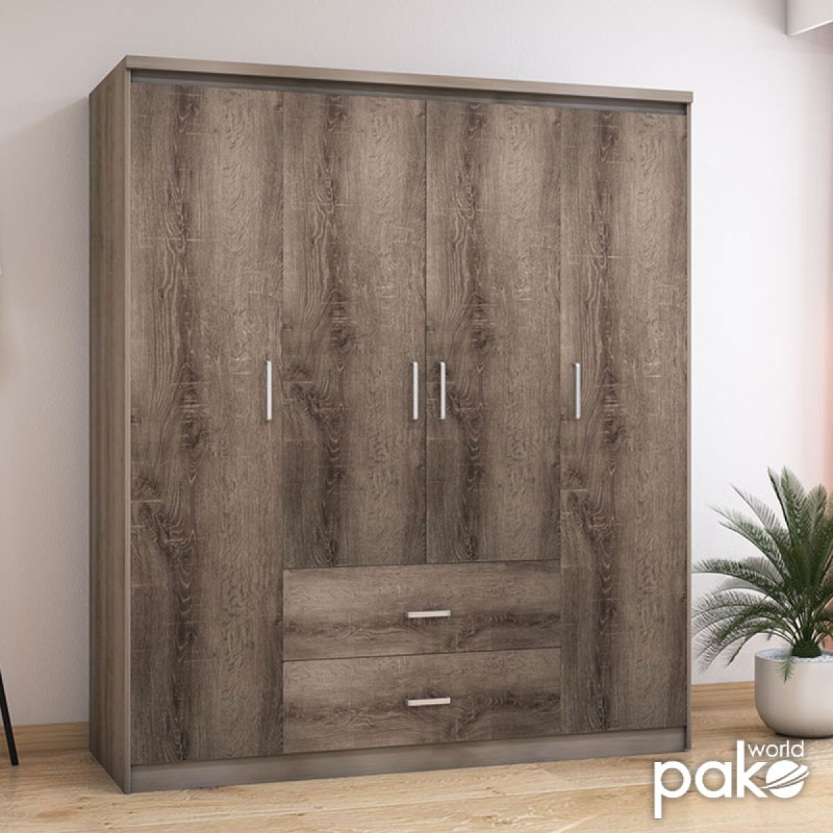 Ντουλάπα ρούχων τετράφυλλη OLYMPUS pakoworld χρώμα castillo-toro 159x57x183εκ Ντουλάπα ρούχων τετράφυλλη OLYMPUS pakoworld χρώμα castillo-toro 159x57x183εκ