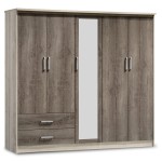 Ντουλάπα ρούχων πεντάφυλλη OLYMPUS pakoworld χρώμα castillo-toro 198x57x183εκ Ντουλάπα ρούχων πεντάφυλλη OLYMPUS pakoworld χρώμα castillo-toro 198x57x183εκ