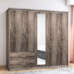 Ντουλάπα ρούχων πεντάφυλλη OLYMPUS pakoworld χρώμα castillo-toro 198x57x183εκ Ντουλάπα ρούχων πεντάφυλλη OLYMPUS pakoworld χρώμα castillo-toro 198x57x183εκ