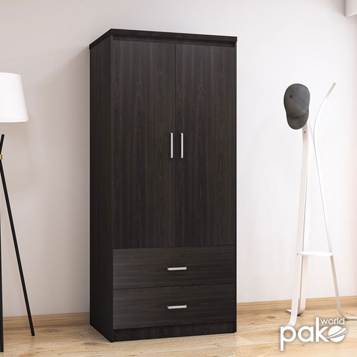 Ντουλάπα ρούχων δίφυλλη OLYMPUS pakoworld χρώμα wenge 81x57x183εκ Ντουλάπα ρούχων δίφυλλη OLYMPUS pakoworld χρώμα wenge 81x57x183εκ