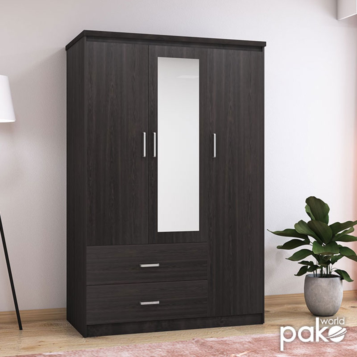 Ντουλάπα ρούχων τρίφυλλη OLYMPUS pakoworld χρώμα wenge 120x57x183εκ Ντουλάπα ρούχων τρίφυλλη OLYMPUS pakoworld χρώμα wenge 120x57x183εκ