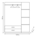 Ντουλάπα ρούχων τρίφυλλη OLYMPUS pakoworld χρώμα wenge 120x57x183εκ Ντουλάπα ρούχων τρίφυλλη OLYMPUS pakoworld χρώμα wenge 120x57x183εκ