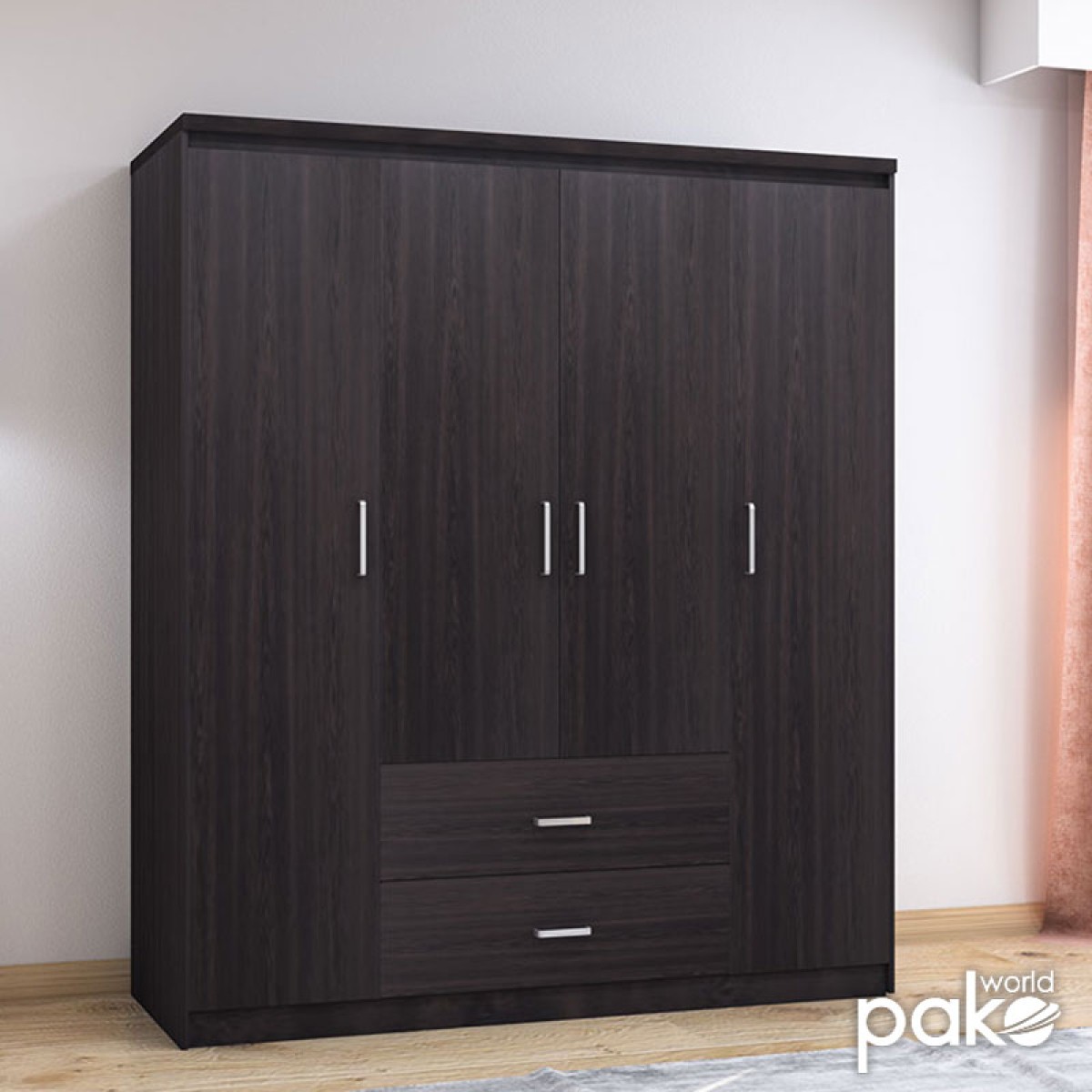 Ντουλάπα ρούχων τετράφυλλη OLYMPUS pakoworld χρώμα wenge 159x57x183εκ Ντουλάπα ρούχων τετράφυλλη OLYMPUS pakoworld χρώμα wenge 159x57x183εκ