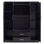 Ντουλάπα ρούχων τετράφυλλη OLYMPUS pakoworld χρώμα wenge 159x57x183εκ Ντουλάπα ρούχων τετράφυλλη OLYMPUS pakoworld χρώμα wenge 159x57x183εκ
