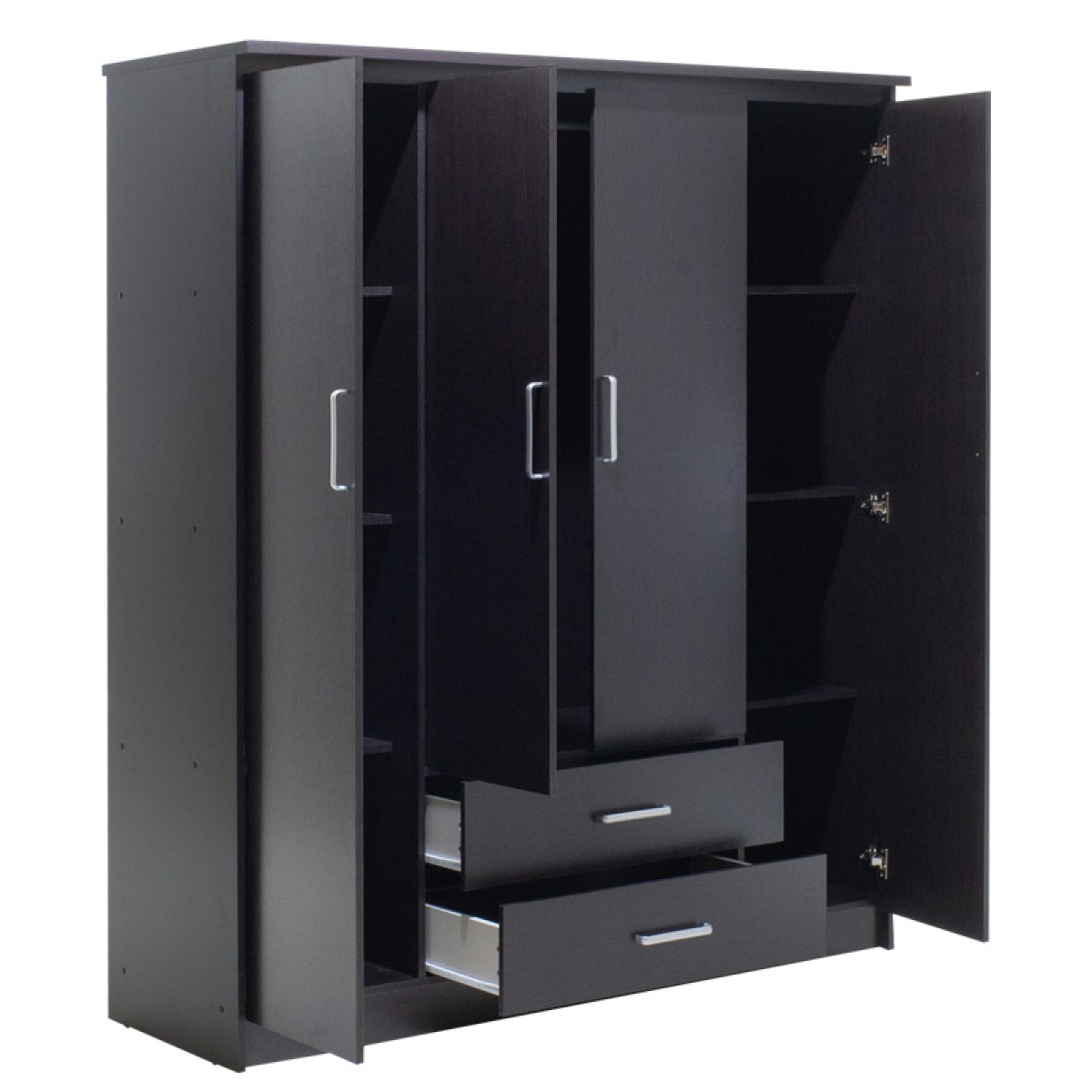 Ντουλάπα ρούχων τετράφυλλη OLYMPUS pakoworld χρώμα wenge 159x57x183εκ Ντουλάπα ρούχων τετράφυλλη OLYMPUS pakoworld χρώμα wenge 159x57x183εκ