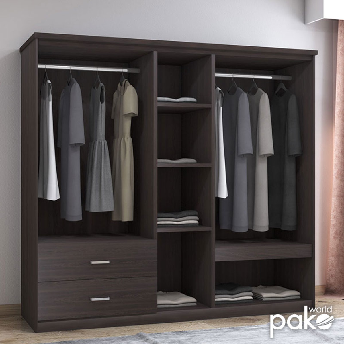 Ντουλάπα ρούχων πεντάφυλλη OLYMPUS pakoworld χρώμα wenge 198x57x183εκ Ντουλάπα ρούχων πεντάφυλλη OLYMPUS pakoworld χρώμα wenge 198x57x183εκ