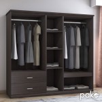 Ντουλάπα ρούχων πεντάφυλλη OLYMPUS pakoworld χρώμα wenge 198x57x183εκ Ντουλάπα ρούχων πεντάφυλλη OLYMPUS pakoworld χρώμα wenge 198x57x183εκ