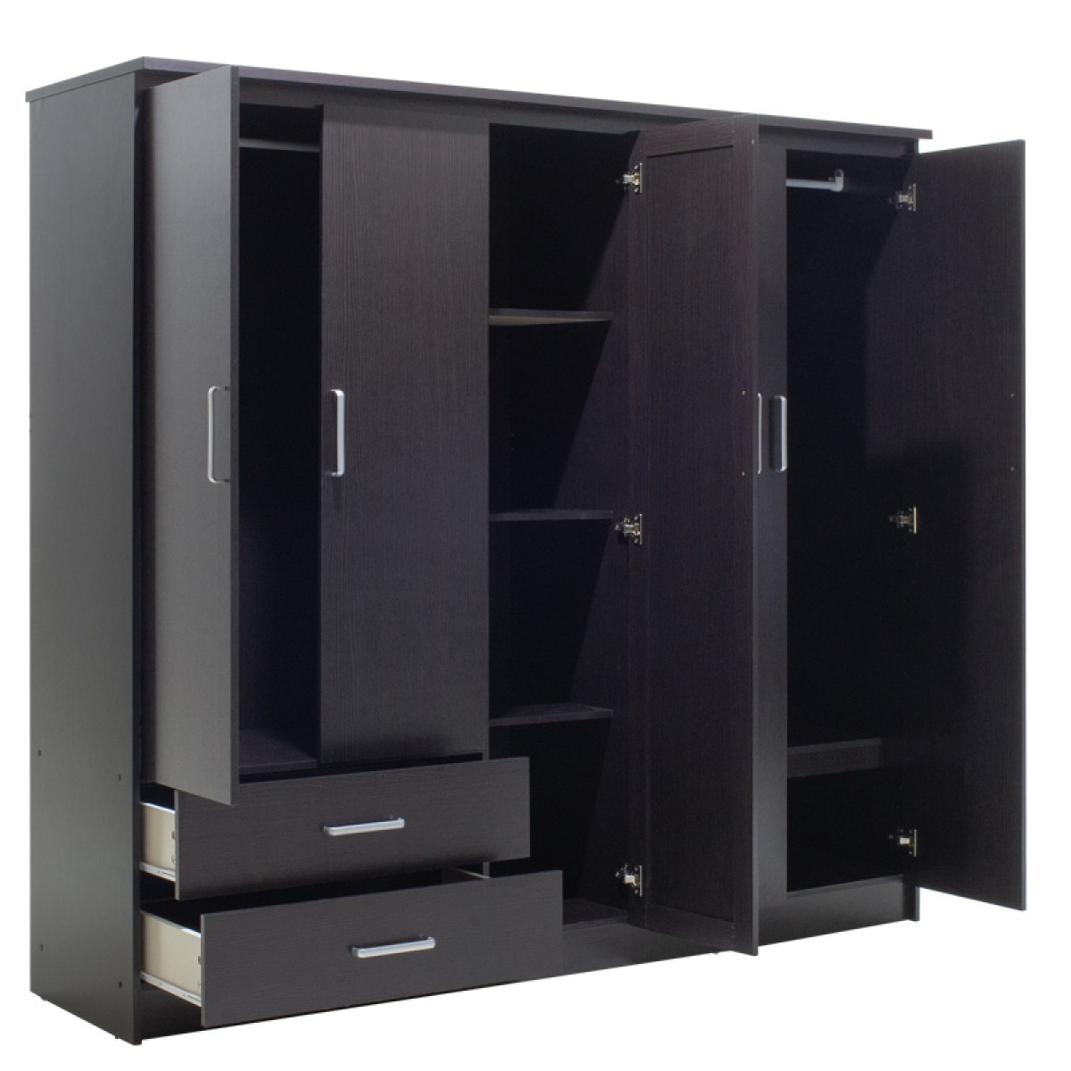 Ντουλάπα ρούχων πεντάφυλλη OLYMPUS pakoworld χρώμα wenge 198x57x183εκ Ντουλάπα ρούχων πεντάφυλλη OLYMPUS pakoworld χρώμα wenge 198x57x183εκ