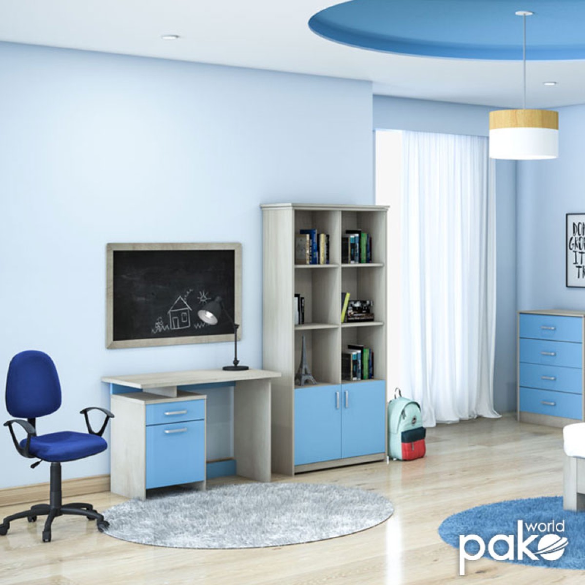 Βιβλιοθήκη παιδική σύνθετη Looney pakoworld χρώμα castillo-μπλε 80,5x36,5x183,5εκ Βιβλιοθήκη παιδική σύνθετη Looney pakoworld χρώμα castillo-μπλε 80,5x36,5x183,5εκ